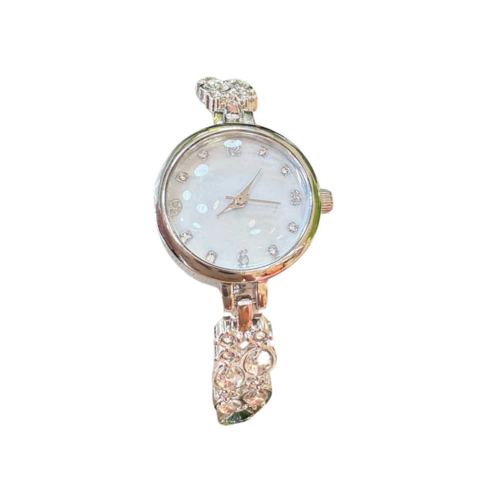 Gümüş Tonlu Taş Detaylı  Kol Saati