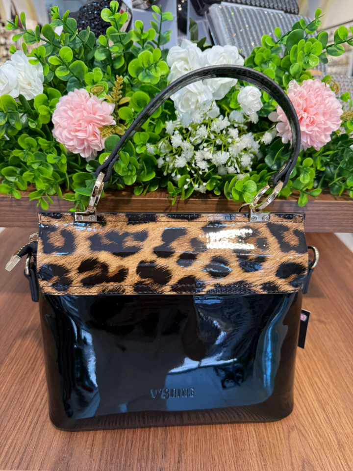 Peluş Anahtarlı Leopar Çanta