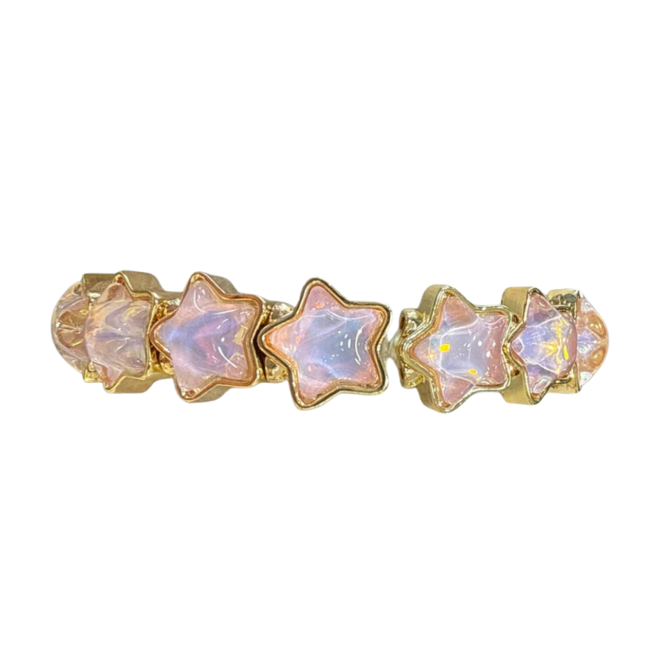 Opal Yıldız Taşlı Pembe Bileklik