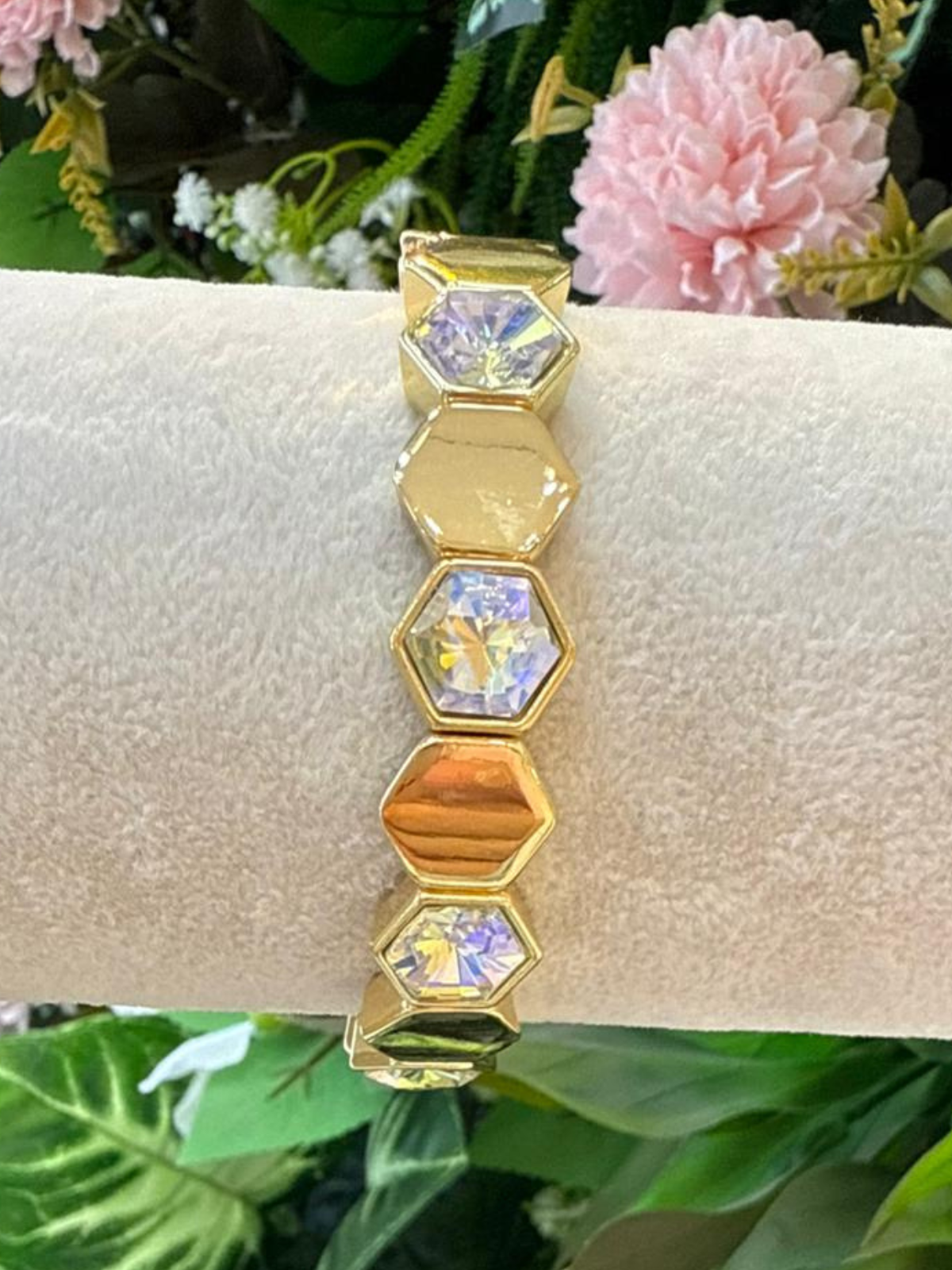 Altıgen Taşlı Modern Bileklik